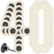 40Pcs Wool Felt Glass Polishing Pads R-Type 2" Compressed Wool Fabric Quick Chan