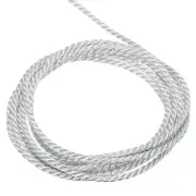 Twisted Cord Trim, 5 Yard 1mm 3-Ply Twine Braided Rope Thread, Silver Grey