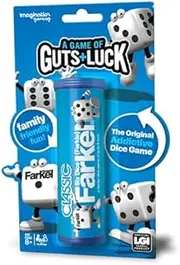 Imagination Gaming FARKEL Dice Tube, The Classic Addictive Game of Guts & Luck, Family-Friendly Fun, Game Night Entertainment, 6 Farkel Dice, Rules, Farkle, Players 2+, Ages 8+