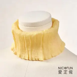 【NicoFun 愛定做】100%Silk真絲 流行色彩百搭圍脖(100%桑蠶絲 領巾 圍巾 圍脖 髮帶 皺褶絲巾)