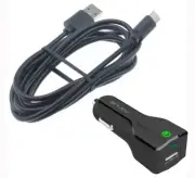 For Samsung Galaxy A50 A20 A10e - CAR CHARGER 24W FAST 2-PORT USB 6FT CABLE DC