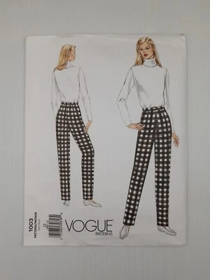 Vogue Sewing Pattern 1003 Women's Semi-fitted Tapered Pants Pattern Size 12 NEW
