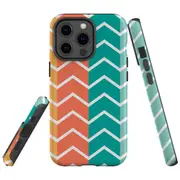 For Apple iPhone 13 Pro Max Case, Armour Back Cover, Colourful Zigzag