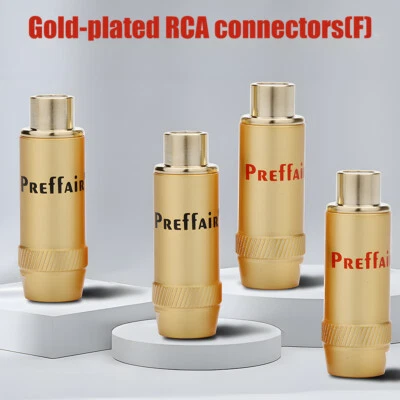 4PCS RCA Female Plug Audio Connector HiFi Adapter Zinc Alloy Case Convertor DIY