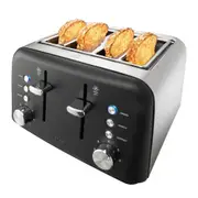 Baccarat The Toasty Slice 4 Slice Toaster Black - Robins Kitchen