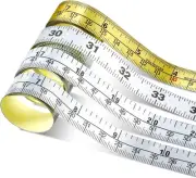 Frienda 4 Pcs Self-Adhesive Measuring Tape 12/24/40/60" White, Yellow, Clear