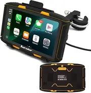 MT5008 5-Inch Waterproof Motorcycle Touch Screen GPS – CarPlay & Android Auto, Bluetooth Intercom, Real-Time Navigation, Shockproof Metal Mount, Voice Control