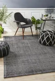 NNEDSZ Allure Black Cotton Rayon Rug by Rug Culture - 225X155CM