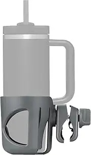 New Cup Holder Compatible with Hydroflask. A Solid Super Secure Fit. 360 Degrees Rotatable. Anti-Shake Spill Resistant. (Gray)