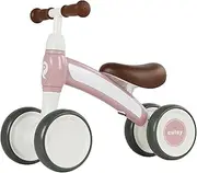 QPlay Baby Walker Balance Bike Ages 10-36 Month Kids' Balance Bikes for 1 Year Old Boys & Girls Pre-School First Bike with 4 Wheels No Pedal Riding Toddler Toys 2 Year Old Birthday Gifts