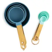 8-Piece Set of Measuring Cups and Spoons in Blue