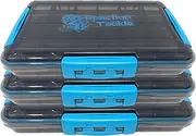 Reaction Tackle Ultimate Waterproof Tackle Box Trays with Removable Dividers - Organization and Storage Solution- 3-Pack Kit of 3-Clip Trays - 3700 3-Pack