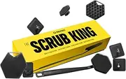 TOOLETRIES The Scrub King - Silicone Scrubber Set for Men - Includes Back & Body Scrubbers, Face Brush, Scalp Massager, 3 Storage Hooks, & Holder - Shower & Bathroom Hygiene Accessories - Charcoal