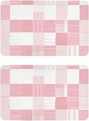 Light Blush and White Checkered Pattern Decorative Christmas Dishwasher Cover Reusable Retro Fridge Magnets Dishwasher Front Panel Holiday Decor Cubierta de lavavajillas de imán 4x2.5in