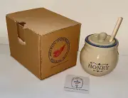 Red Wing Stoneware Honey Pot Jar With Lid, Dipper, Box, Unused