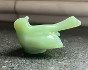 Mosser Glass - Jadeite MINI Bird Shelf Sitter 3" - Cute in a window sill