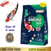 Size-M KOI Food Fish / Goldfish STAPLE FORMULA Floating Pellets "SAKURA" 1.25 kg