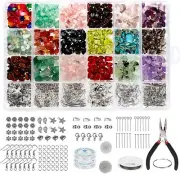 1150Pcs Crystal Jewellery Making Kit, 18 Colors Chip Gemstone Beads, with Irreg