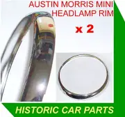 2 x 7" HEADLAMP RIM for AUSTIN MORRIS MINI (NON LEVELLING) 1959-ON