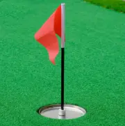 Stainless Steel Golf Hole Cup Flag Outdoor Golf Trainer Ball Hole Flag Cup Kit