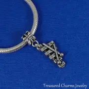 Silver XYLOPHONE Musical Instrument Dangle Bead CHARM fits EUROPEAN Bracelet