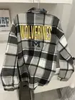 NWT Women’s Gameday Couture Michigan Wolverines Shacket Large Blck White Plaid