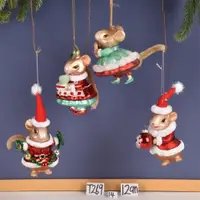 在飛比找ETMall東森購物網優惠-圣誕裝飾用品玻璃彩繪小鳥貓頭鷹造型吊飾圣誕樹場景布置創意掛件