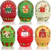 Whaline 600Pcs Christmas Coffee Drink Cupcake Liners Hot Cocoa Cupcake Wrappe...