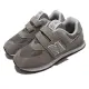 【NEW BALANCE】童鞋 574 休閒鞋 中大童 深灰 寬楦頭 麂皮 魔鬼氈 NB(PV574EVG-W)