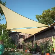 12' X 12' X 12' Beige Triangle Sun Shade Sail UPF50 SMTAPT12 Canopy Fabric Cloth