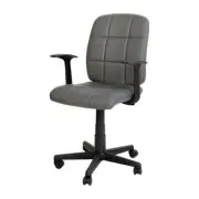 Flash Mid-Back Gray Quilted Vinyl Swivel Task Office Chair/Arms