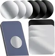 KALLORY 12Pcs Mobile Phone Metal Plate Rectangle Round Adhesive Stickers for Car Mount Compatible with Magnetic Holders Matte