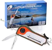 Fisherman Gift Tool Fishing Multitool - Hook Remover, Scale Scraper, Tape Measure, Bait Cutter, Flashlight, Knife, Scissors, Weight Scale, Bottle Opener, Gift Idea for Men Women Kids