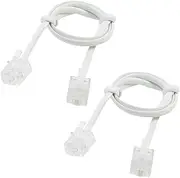 uxcell 2pcs White 6P2C RJ11 to RJ11 Module 50cm Long Telephone Extend Cord