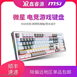 新品特惠❗微星(MSI)GK50Z PIXEL 40度灰 機械鍵盤 青軸 RGB光效 有線鍵盤現貨