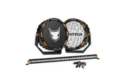 LIGHTFOX OSRAM 9" LED Driving Lights + 28" Single Row LED Light Bar + Wiring Kit