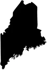 Maine Pine Tree State New England Pride Decal Sticker - Black 5" Vinyl Decal for Cars, Macbooks, and Other Laptops