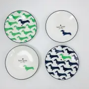 Kate Spade New York Lenox -Wickford Dachshund Tidbit Plates 4 NWT Free Shipping