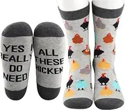 [WCGXKO] Funny Chickens Gift Yes I Really Do Need All These Chickens Socks For Chickens Animal Lover (THESE CHICKENS)
