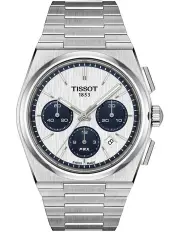 [Tissot] PRX Automatic Chronograph T1374271101101 Watch in White/Blue