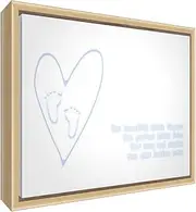 Feel Good Art Framed Box Canvas with Solid Natural Wooden Surround - Newborn Design, Ten Fingers & Toes Poem - Baby Blue (44 x 34 x 4 cm)
