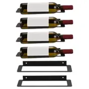 6Pcs Iron Wall Mounted Wine Rack Creative Bottle Holder for Home Bar Black