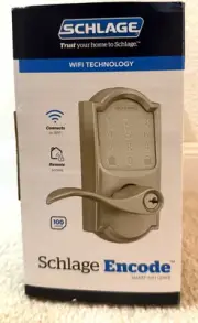 Camelot Satin Nickel Electronic Encode Smart WiFi Accent Lever w/Alarm
