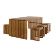 Grenfela 5 Seater Solid Timber Outdoor Dining Set