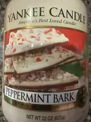 RARE Peppermint Bark Yankee Candle! ONLY 1 Other On eBay W/NEW Red Ribbon-top!