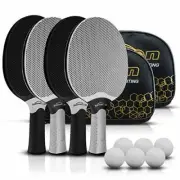 PING PONG PADDLE SET Table Tennis Rackets for 4 Players Rubber Games SENSTON