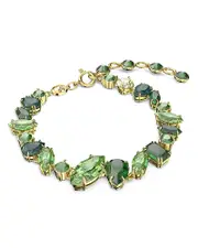 Swarovski Gema Green Crystal Flex Bracelet in Gold Tone