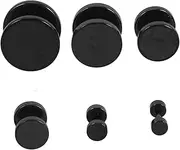 [VALICLUD] Men's Punk Earrings Set 6 Pairs Titanium Steel Fake Gauge Earrings for Men Women