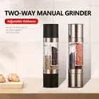 2 In 1 Salt and Pepper Grinders Manual Mini Stainless Steel Thumb Push Mills New