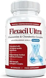 Maximum Strength Joint Pain Relief Supplement | Glucosamine Sulfate, Chondroitin, Hyaluronic Acid & MSM | Anti-Inflammatory for Healthy Hand, Back and Knee Function, 60 Capsules